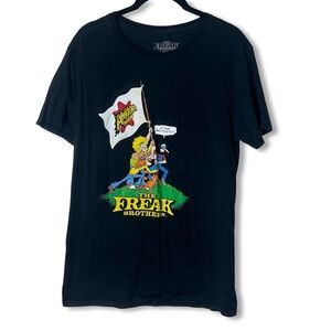 The Freak Brothers Unisex Amoeba Music Graphic Tee Black Sz. M